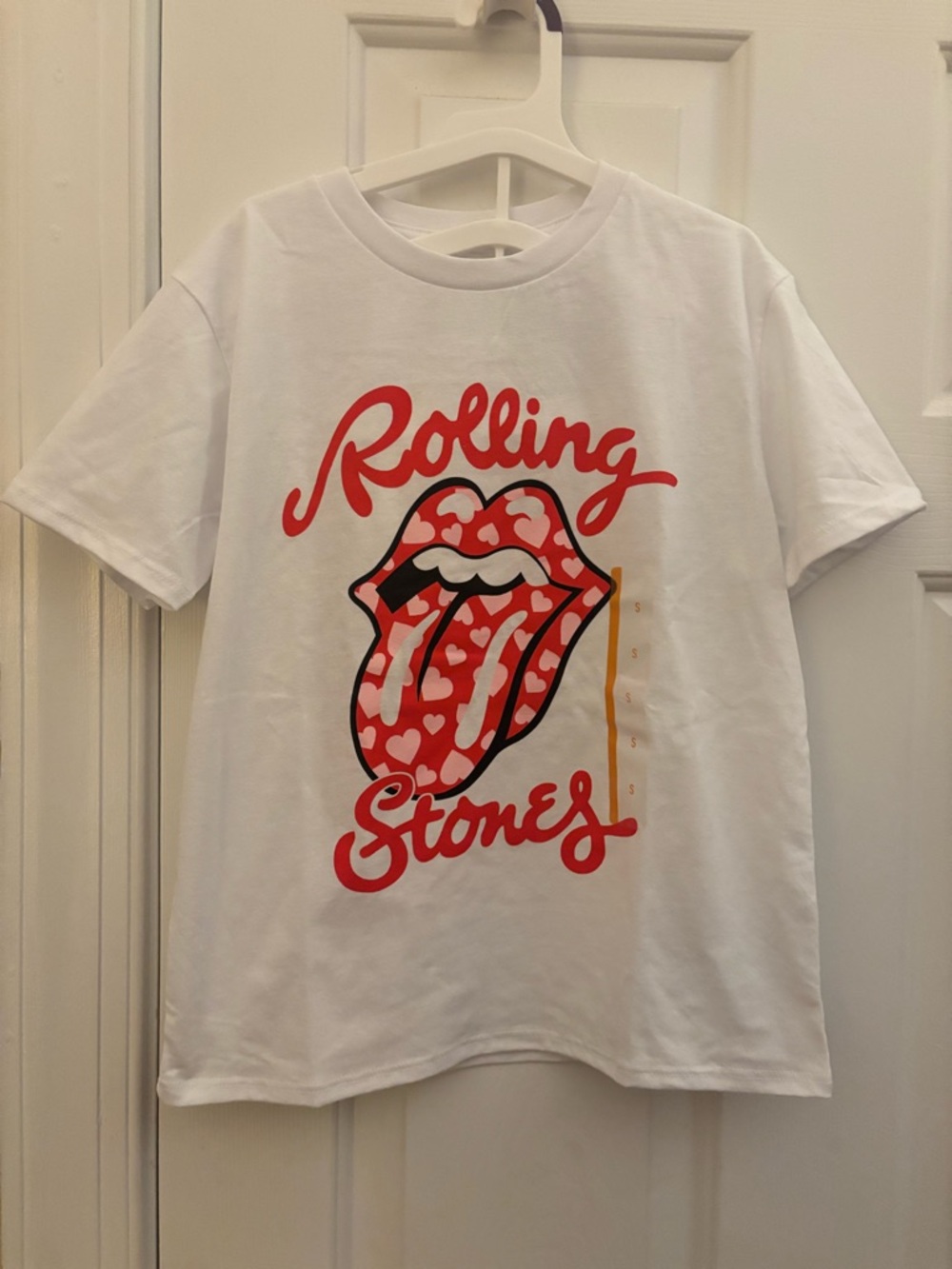 🎆5 for $25 the Rolling Stones White Kids Tee with Red Heart Tongue Graphic